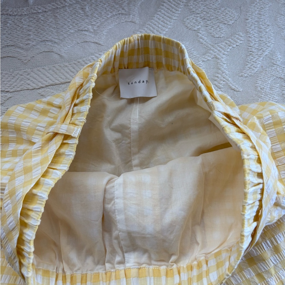Sundays yellow and white plaid shorts - Picture 4 of 5